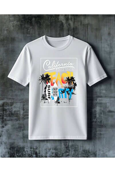 COMVİCHO Beach Surf Alina Printed Oversize T-Shirt