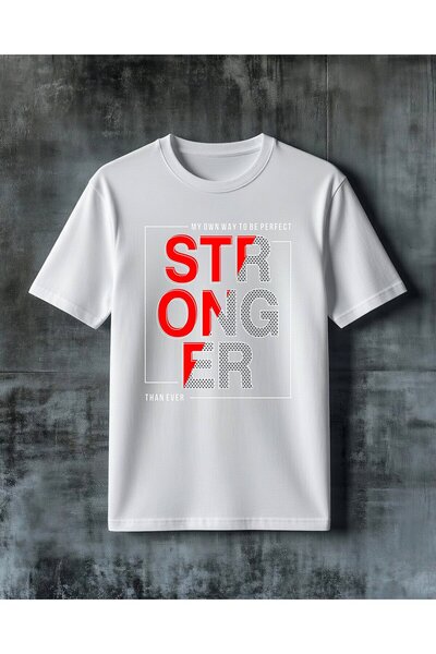 COMVİCHO Stronger Motivation Printed Oversize T-Shirt