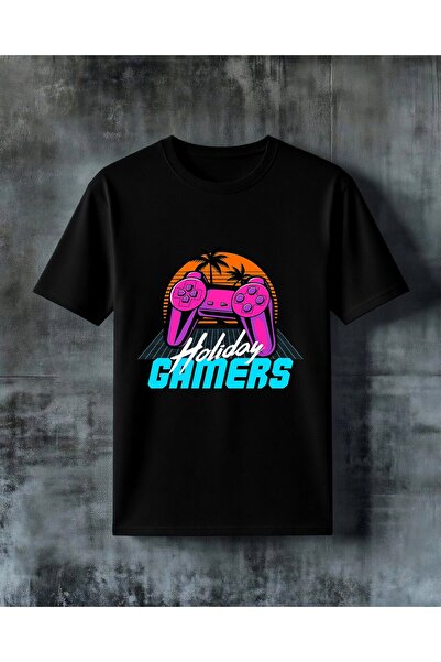 COMVİCHO Gamers Controler Printed Oversize T-Shirt