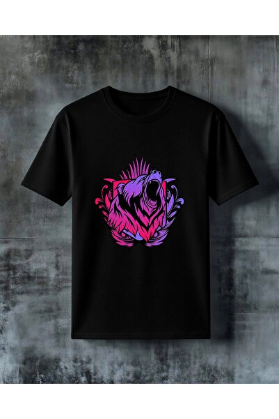COMVİCHO Monster Pink Purple Printed Oversize T-Shirt