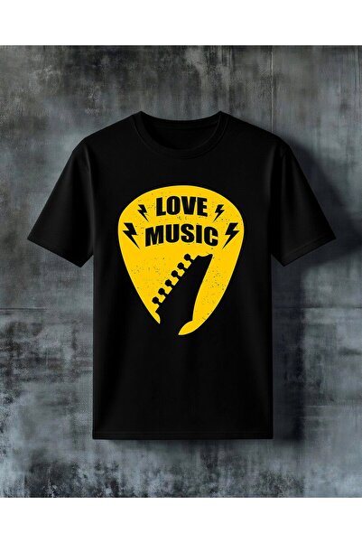 COMVİCHO Love Music Guitar Pua Printed Oversize T-Shirt