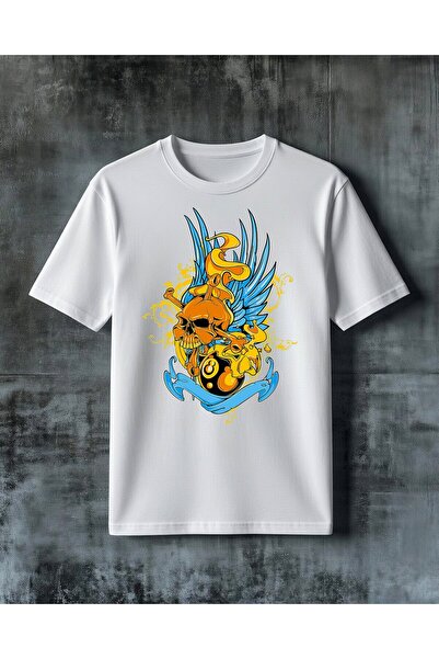 COMVİCHO Skull Snake Wing Printed Oversize T-Shirt