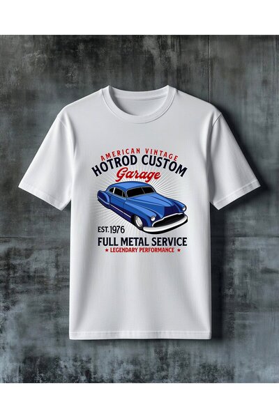 COMVİCHO Hotrod Custom Garage Printed Oversize T-Shirt