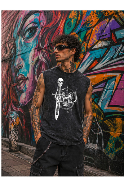 FREAK T-SHIRT Μπλουζάκι Motörhead Vintage Rock Metal με μηδενικό μανίκι Oversize