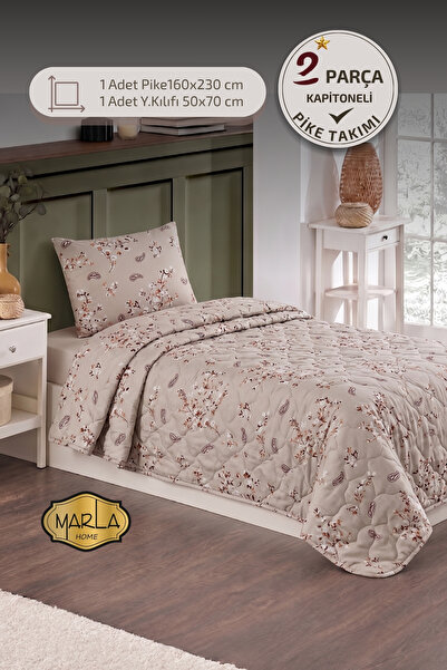 MARLA HOME Tek Kişilik Pike Takımı | 160x230 cm | Çok Amaçlı Yatak Örtüsü & B...