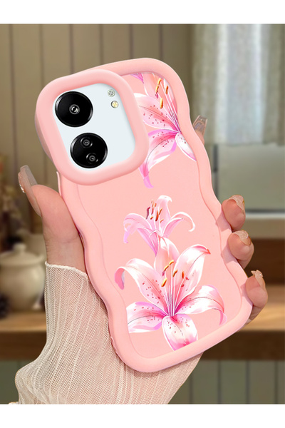 ucuc Redmi 13C 4G/5G Uyumlu Pembe Silikon Kılıf Kamera Korumalı Darbe Emici T...