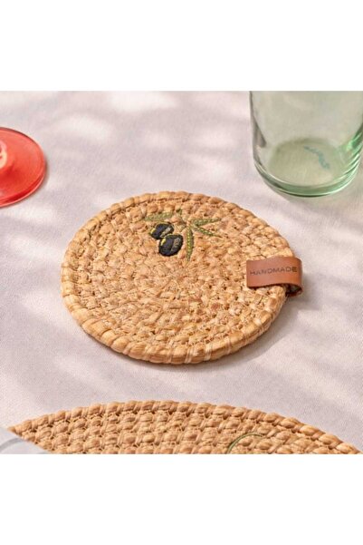 Evidea Soft Olive Bardak Altlığı - Bej - 13x13 cm