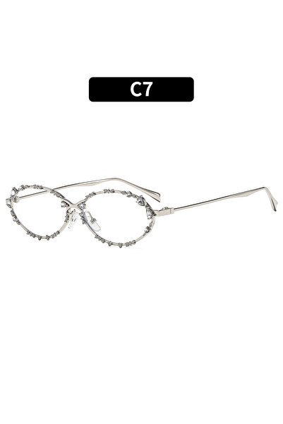 Choice6 C7 New Luxury Diamond Sunglasses Men Women Luxury oval Rhinestone Sun...