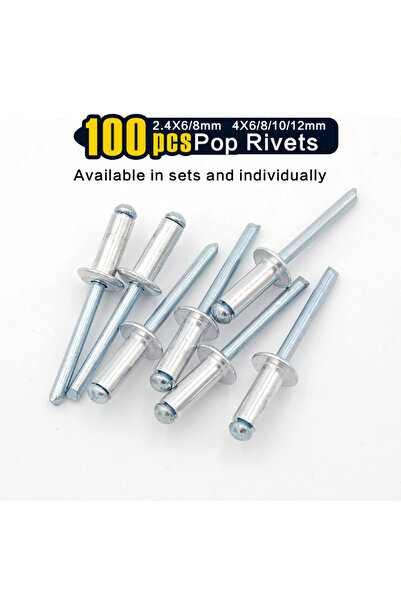 Choice5 4X12mm(100pcs) 100pcs Pop Rivets Assortment Kit, 14 Sizes Aluminum Bl...