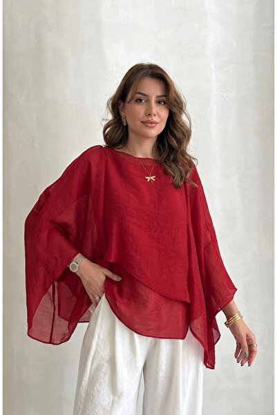 My Blog Red Flying Cape Blouse - 5026
