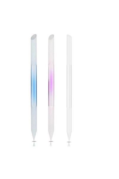 Choice 3pcs 3 Pieces Glass Cuticle Pusher Double Sided Crystal Glass Nail Fil...