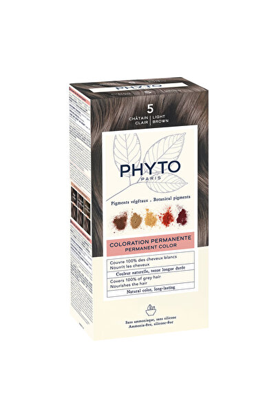 Phyto Culoare, Vopsea permanentă de păr, 5 Castaniu deschis, 50 ml