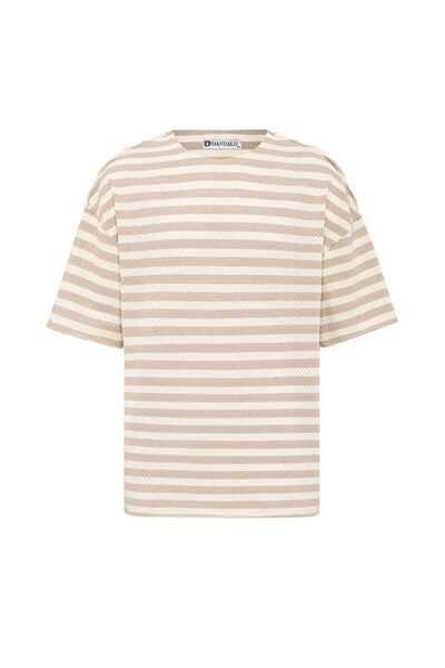 S13 Store cu dungi supradimensionat Tricou din tricotaj