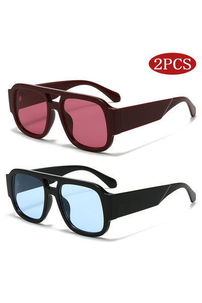 Choice 2pcs z03 2pcs Fashion Candy Color Square Sun Glasses Women Large Frame...