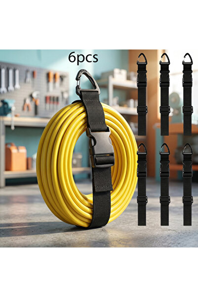 Choice Black 6Pcs Adjustable Extension Cord Organizer, Cable Holder, Suitable...