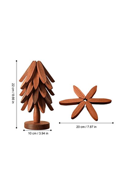 Choice1 10 cm 5pc with a base Wooden Placemat Tree Trivet Non-Slip Heat Insul...