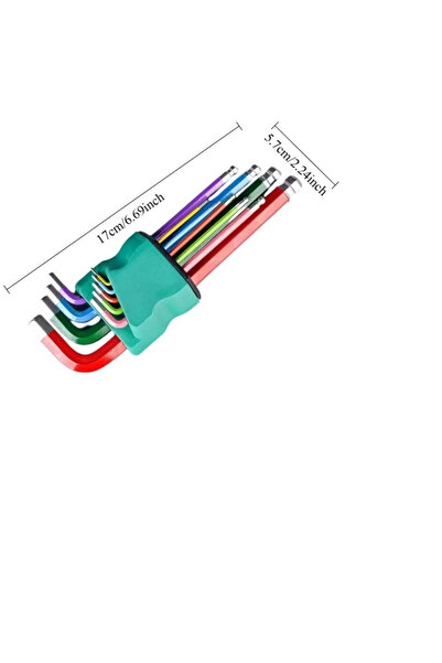 Choice medium length 9pcs Industrial Ball End Hex Key Set, Color Coded Chrome...