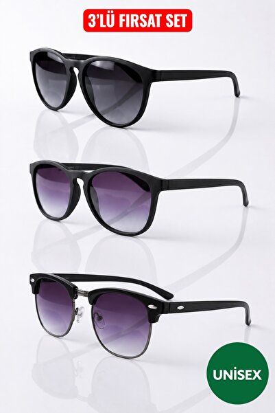 BAMBUKOKU Uv400 Unisex 3-Piece Opportunity Set Sunglasses New Fashion Sunglas...