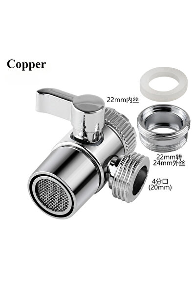 choice2 Copper Universal Faucet Adapter Splitter Diverter Valve Water Tap Con...