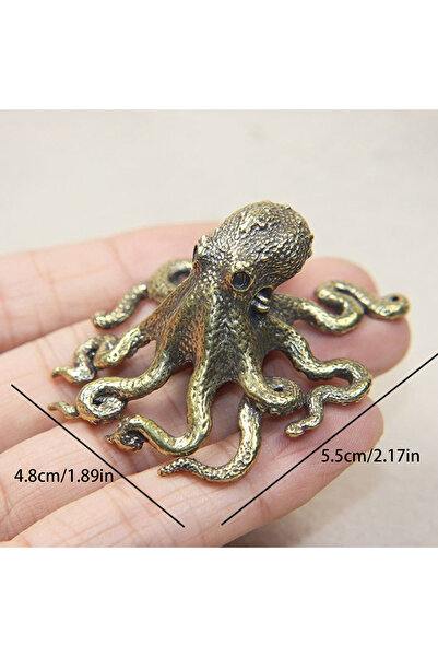 Choice L Antique Octopus Home Decoration Brass Copper Animal Figurines Miniat...
