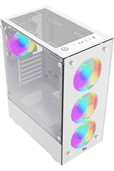 Twisted Minds NOVA Gaming PC Case Mid Tower White – TM-NOVA-W, ARGB Fans, Dua...
