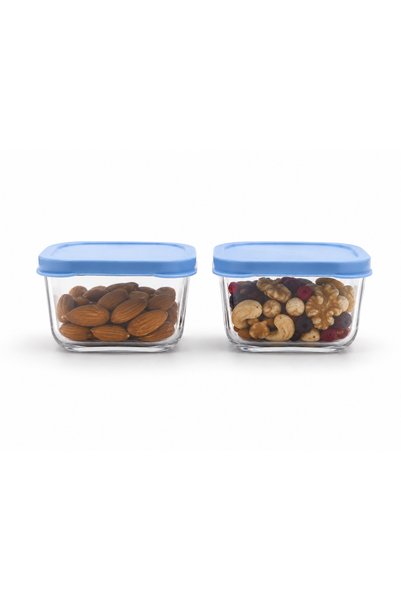 Paşabahçe 2-Pack Snowbox Mini Storage Container 275Cc Square Multi-Purpose Organizer with Lid