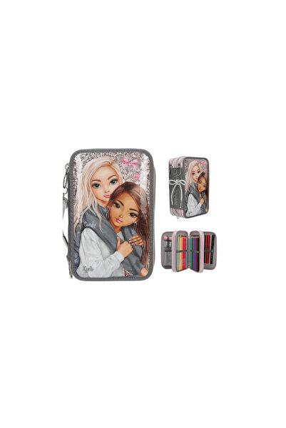 Top Model My Bff 3-Compartment Pencil Case - Sparkling Glitter Design and Lar...