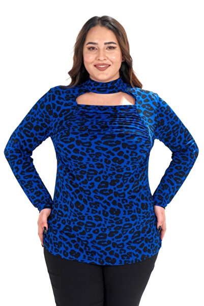 Roxxlen Women's Plus Size Front Gathered Blouse