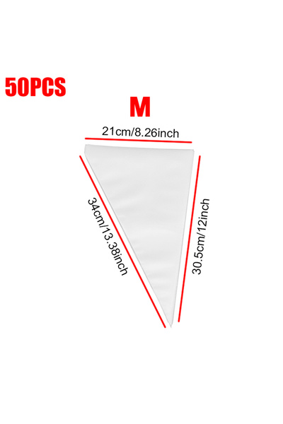 choice2 WZBHD-50PCS-M 50PCS/Pack Piping Bag Disposable Pastry Piping Sleeve S...