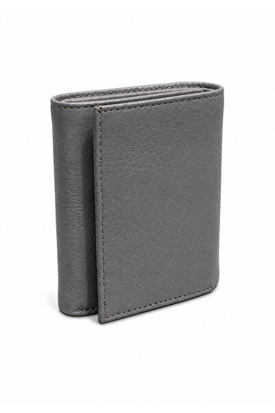 Basics&More Zippered Three-Fold Gray Women's Wallet