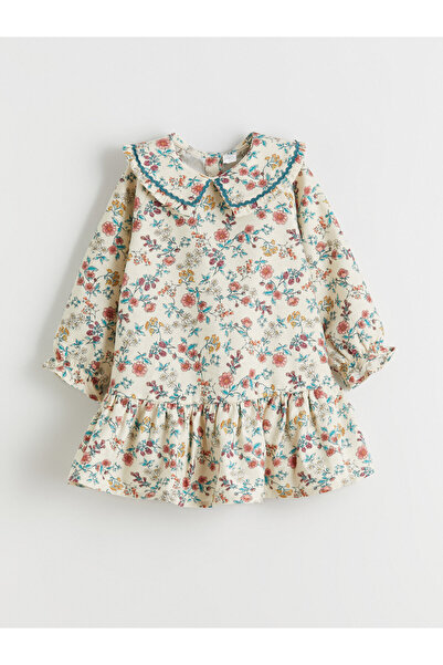 LC Waikiki Rochie de fete florală cu guler Peter Pan