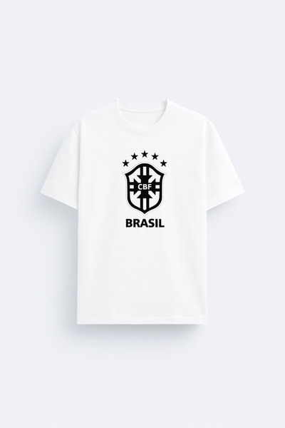 AYDESİGN Tricou alb din țesătură 100% bumbac, cu logo-ul echipei naționale de...