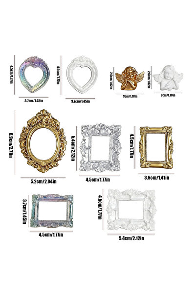 Choice1 9pcs 9/5pcs Retro Mini Picture Frames Gold Antique Photography Decor ...