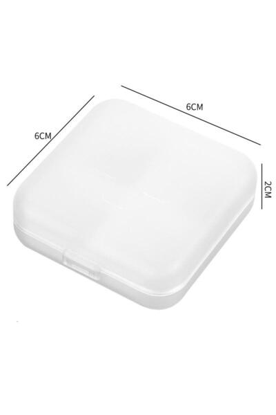 Choice1 White 4 Grids Pills Box Plastic Storage Box Weekly Pill Organizer Tra...