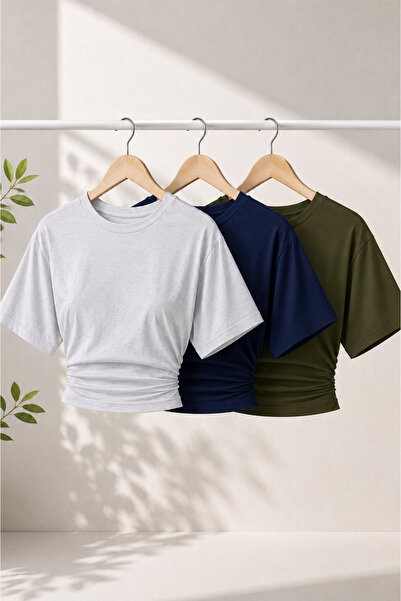 COMBİNE MİCHAİL Bluză crop din 3 piese, la modă, elegantă, de vară, pentru femei