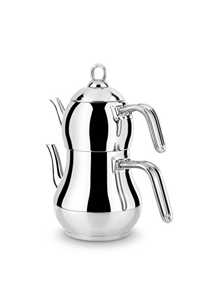 Lines Şahmeran Medium Size Metal Handle Steel Teapot