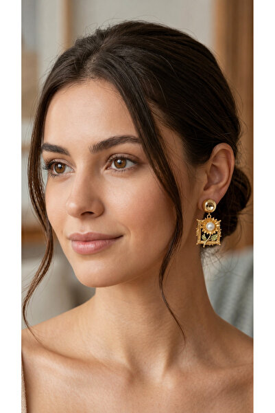 VELVIA Sunflower Earrings with Pearls