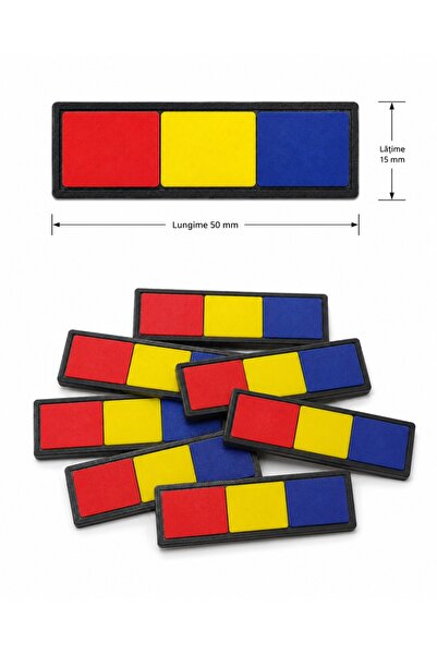 Maxrom Set de 10 embleme tip patch cu steagul României 50x15mm MAPN MAI EMB00056