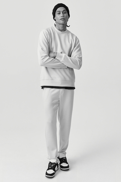 PAULMARK Tie-Waist Sweat Bottoms