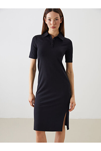 LC Waikiki Polo Neck Slit Dress