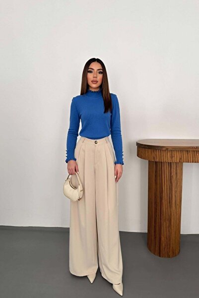 ozelia Blue Turtleneck and Knitted Sweater