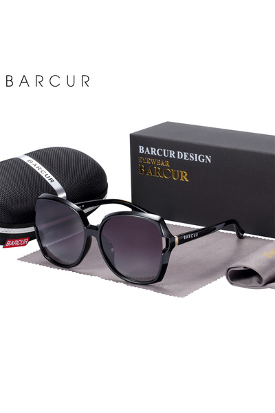 choice2 BARCUR Black Gray BARCUR Sunglasses Women Oversized Polarized Sun gla...