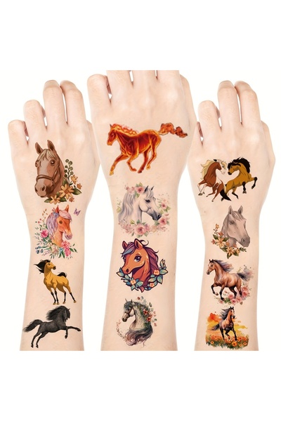 Choice 20pcs-horse-2 20 Sheets Temporary Horse Tattoos Stickers Birthday Them...