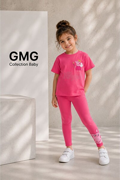 GMG Baby Girl's 3-10 Years Old Short-Sleeved 2-Piece Set with Shorts & Tights