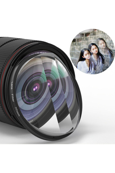 Choice7 77mm 2-1 Prism 58mm-82mm Optical Glass Prism Professional Camera Effe...