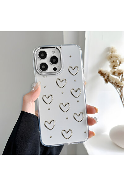 Choice11 جراب هاتف أنيق بتصميم قلوب وفيونكات MG39 لهاتف آيفون 17 برو ماكس وآي...