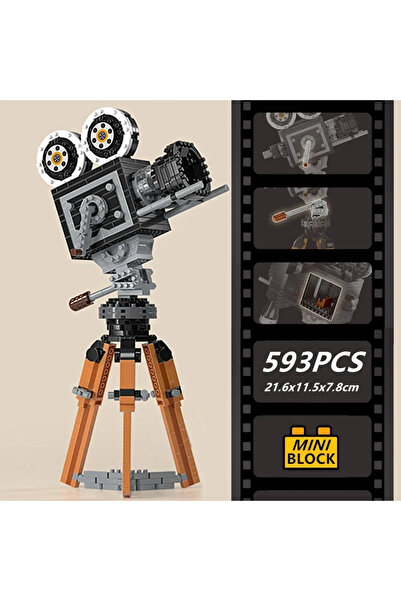Choice نموذج كاميرا سينمائية صغيرة بتصميم ريترو، 593 قطعة من مكعبات البناء ال...