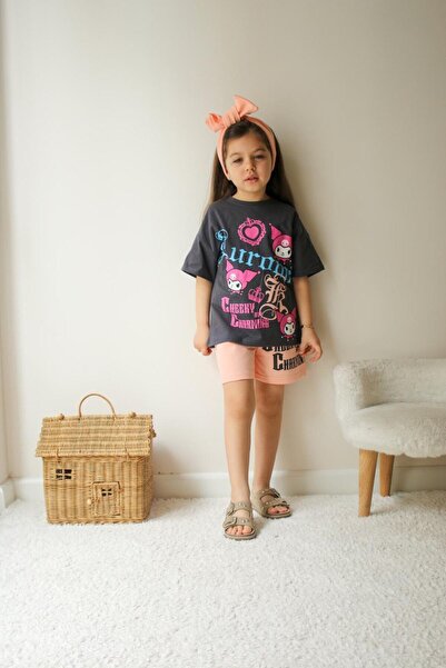 Asortik Kids Girl's Casual Summer Set Combination - Comfortable Fit Short Sle...