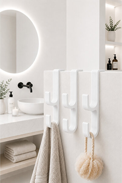 Arvella Studio 3’lü Kapı Arkası Askılık Seti – Modern Tasarım Çok Amaçlı Havl...