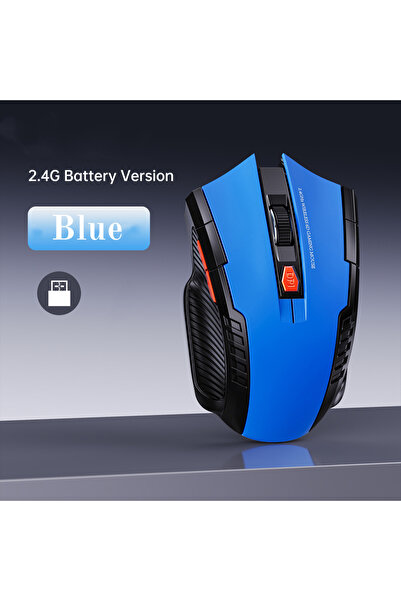 Choice فأرة لاسلكية محمولة زرقاء 2.4 جيجاهرتز مع مستقبل USB، 6 أزرار، DPI قاب...